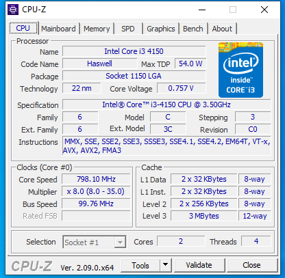 man hinh kiểm tra cấu hình laptop cpu-z